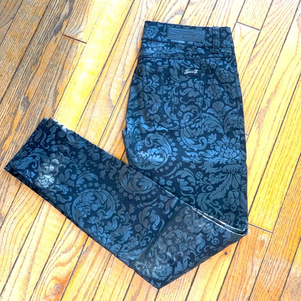 Seven Jeans, black jeans, size 27, coated design
